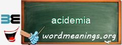 WordMeaning blackboard for acidemia